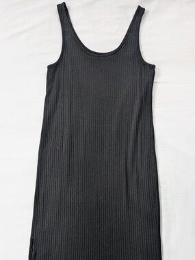 H&M Mama Ribbed Black Midi Tank Dress (M) – Soft Stretch Cotton